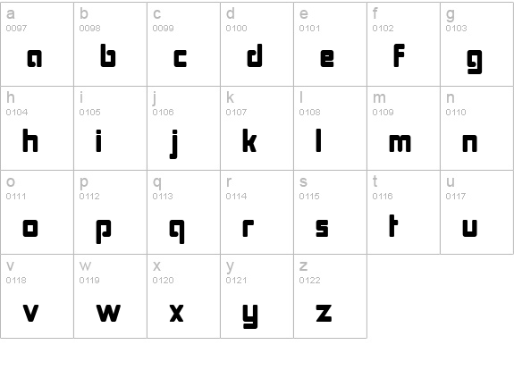 Bonk lowercase a-z preview