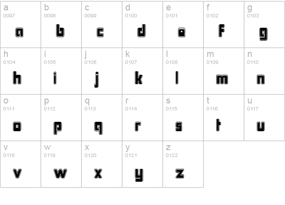 Bonk College lowercase a-z preview