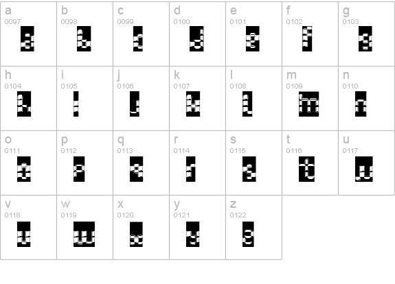 Bonushora lowercase a-z preview