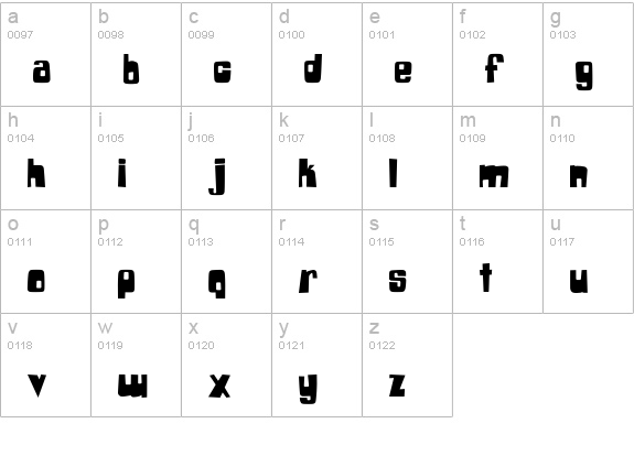 Boochie lowercase a-z preview