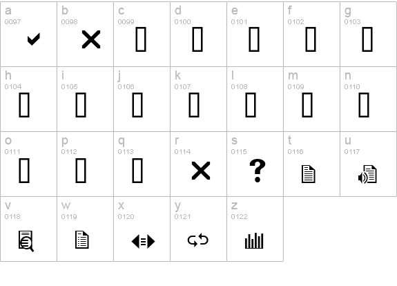 Bookdings lowercase a-z preview
