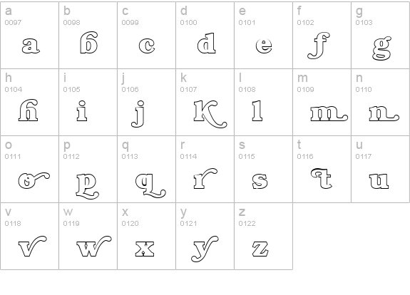 Bookman Regular lowercase a-z preview