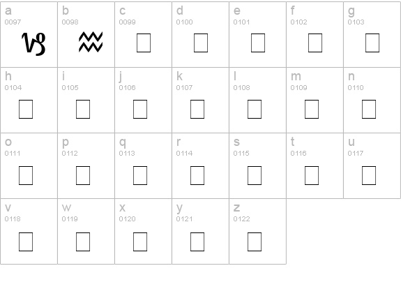 Bookshelf Symbol 3 lowercase a-z preview