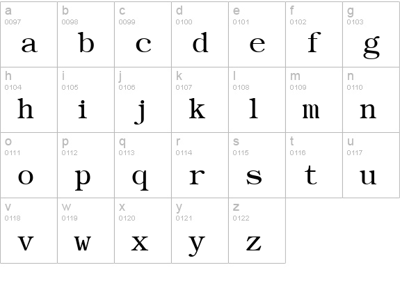BookwomanMono LightSH lowercase a-z preview