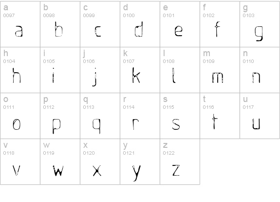 Boomshanker-Light lowercase a-z preview