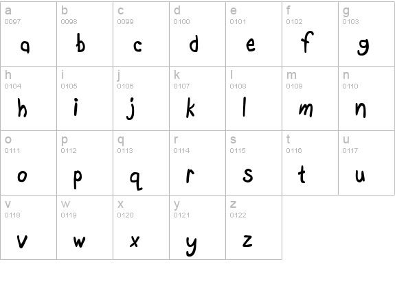 Boopee Bold lowercase a-z preview