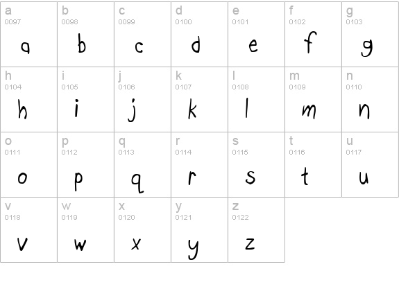 Boopee-Regular lowercase a-z preview