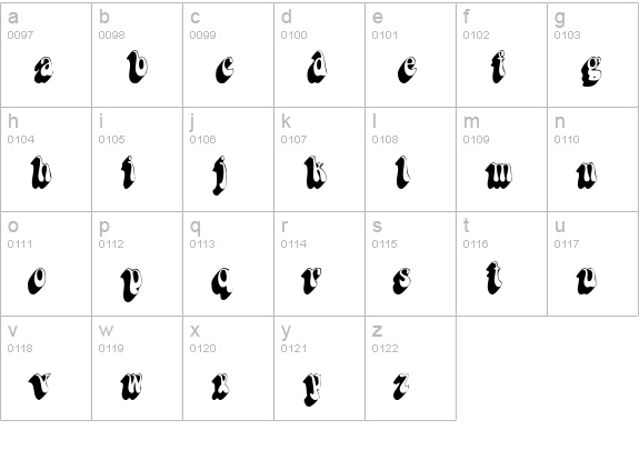 BoopShadow lowercase a-z preview