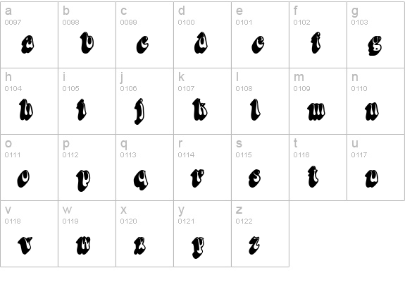 BoopShadow Bold lowercase a-z preview