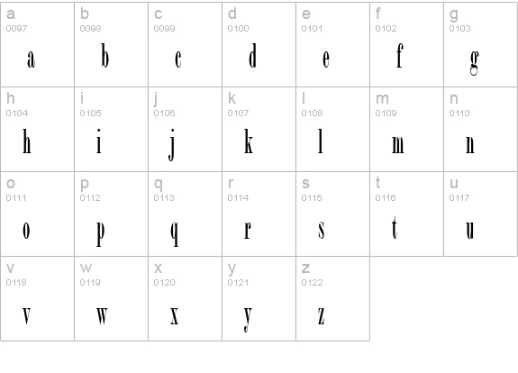 Bordeaux Roman Bold Plain lowercase a-z preview