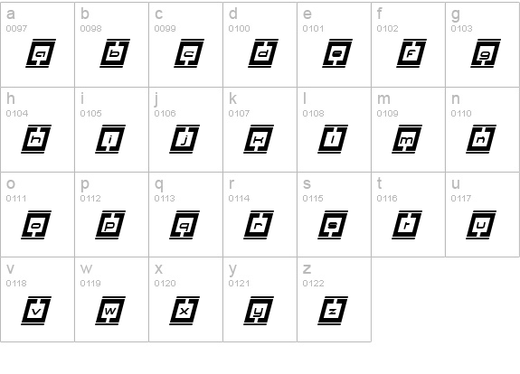 Border Base Future Italic lowercase a-z preview