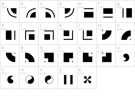 Borderbats Geo lowercase a-z preview