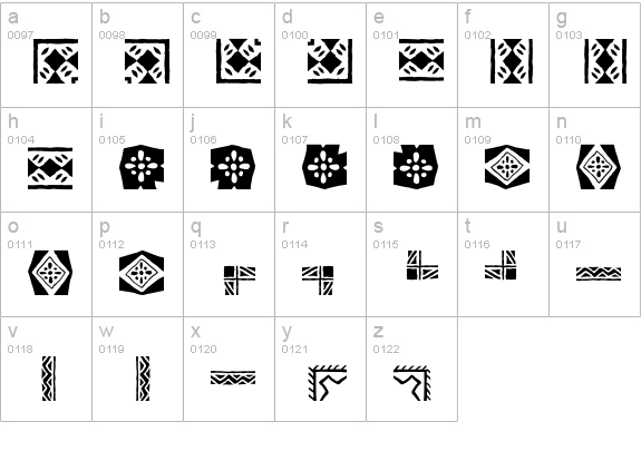BorderFont Culturals Plain lowercase a-z preview