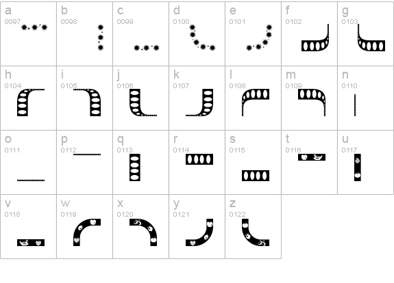 BorderMon Series 1 lowercase a-z preview