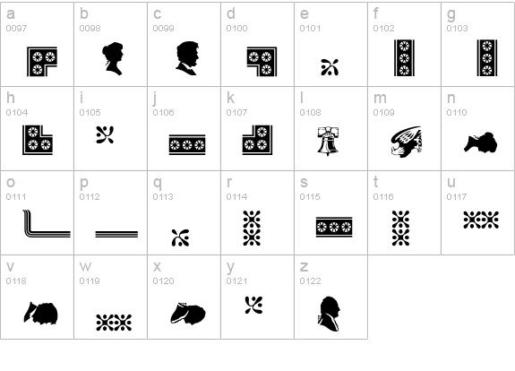 BordersOrnamentsP01 lowercase a-z preview