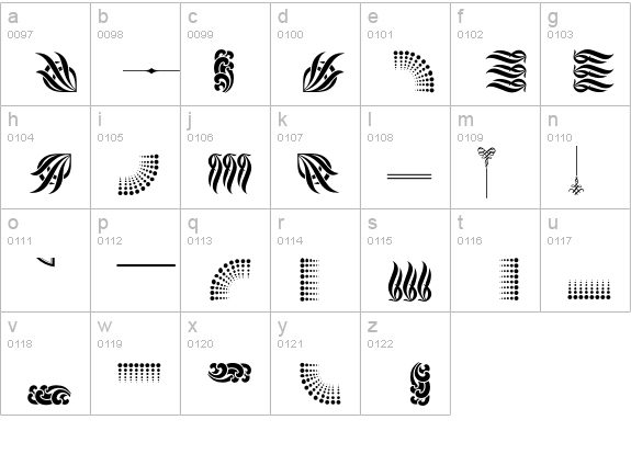 BordersOrnamentsP02 lowercase a-z preview