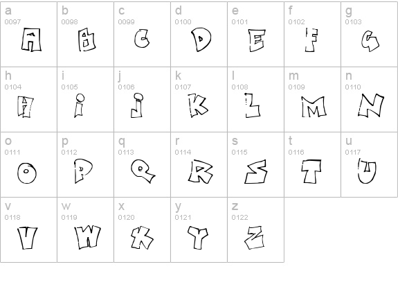 Bored Schoolboy lowercase a-z preview