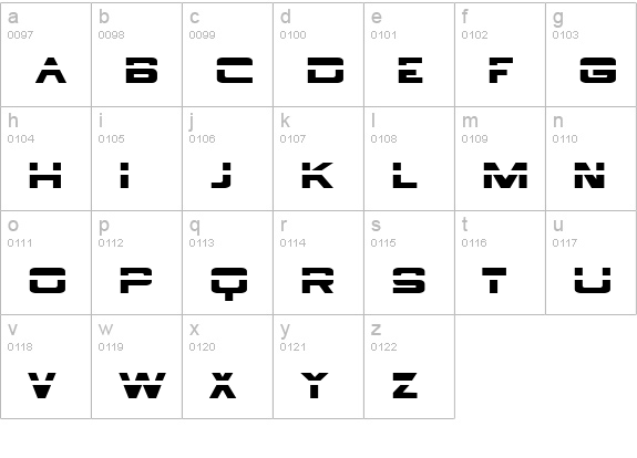 Borg9 lowercase a-z preview
