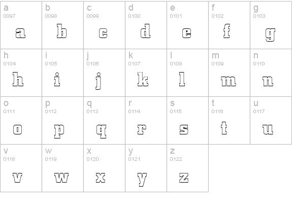 BorghsHollow Normal lowercase a-z preview