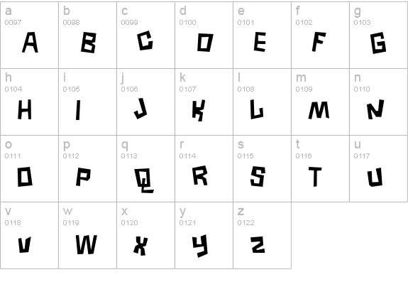 Borneo lowercase a-z preview