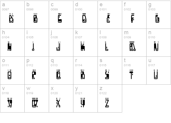 Boron lowercase a-z preview