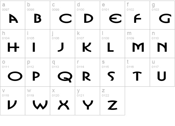 Bosnia Extended Bold lowercase a-z preview