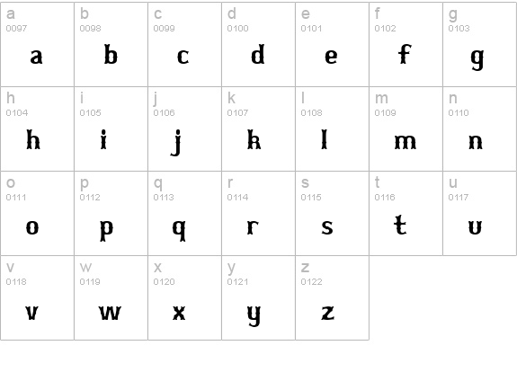 Bosox lowercase a-z preview