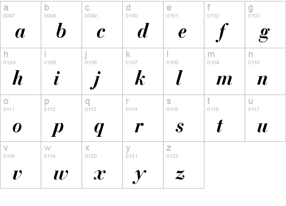 Boston fed kursiv lowercase a-z preview