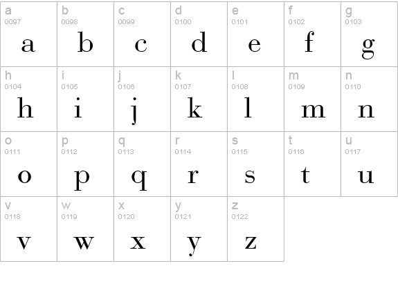 Boston Regular lowercase a-z preview