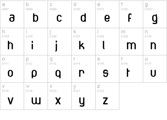 Bottix lowercase a-z preview