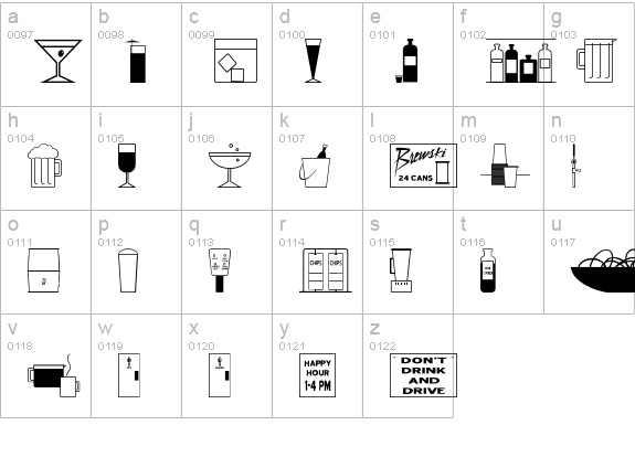 Bottles & Bars JL lowercase a-z preview