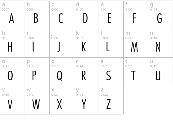 Bouncer Light lowercase a-z preview