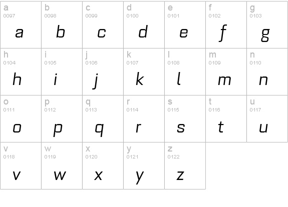 Bourgeois MedItal lowercase a-z preview