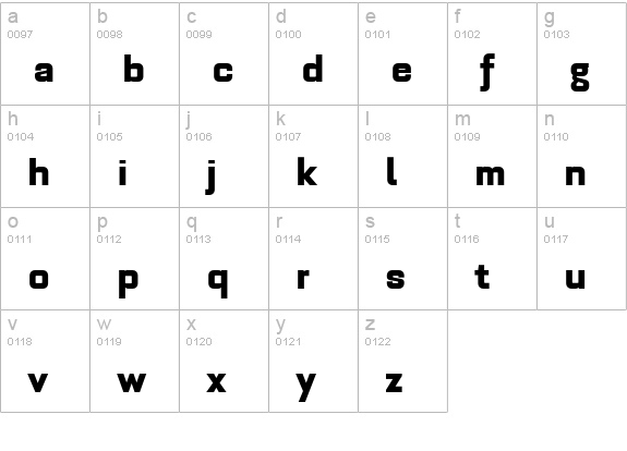Bourgeois Ultra lowercase a-z preview