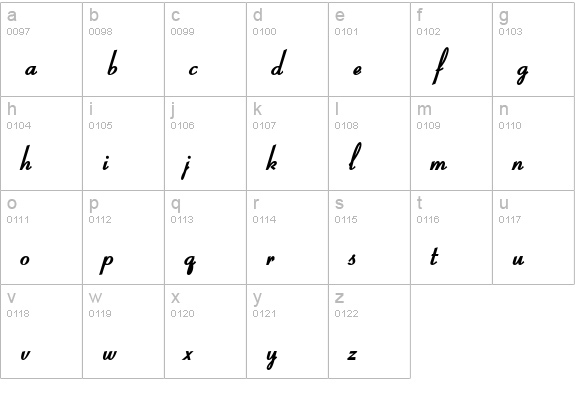 Bow Bold lowercase a-z preview