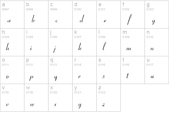 Bow Normal lowercase a-z preview