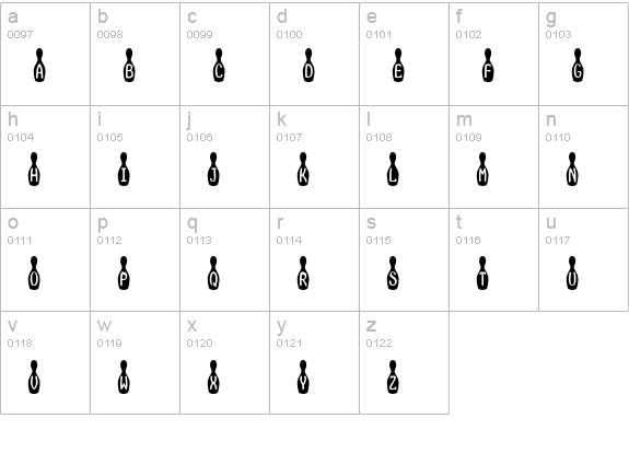Bowling lowercase a-z preview