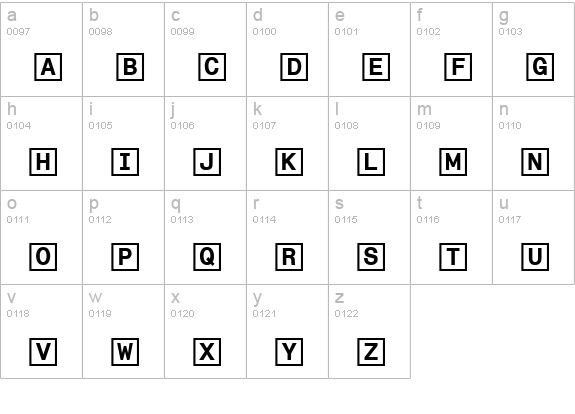 Boxed In lowercase a-z preview