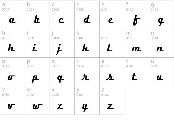BoxerScriptJF lowercase a-z preview