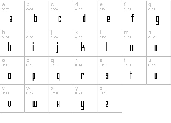 BoxGothic lowercase a-z preview