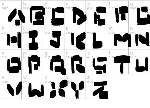 Boxybrush
 lowercase a-z preview