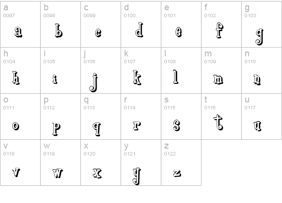Boyz R Gross Shadow NF lowercase a-z preview