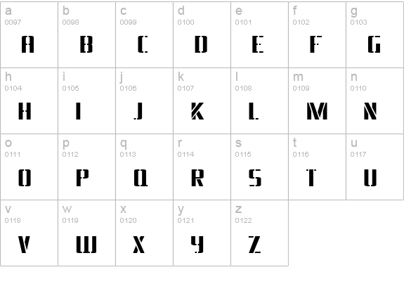 Braeside Lumberboy lowercase a-z preview