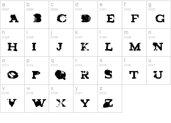 brand new burn lowercase a-z preview