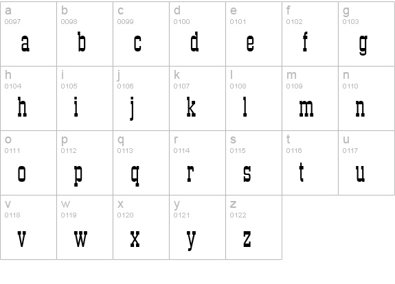 Branding Iron lowercase a-z preview