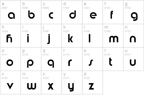 Brandish Regular lowercase a-z preview