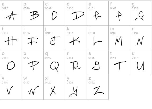 Brass Monkey lowercase a-z preview