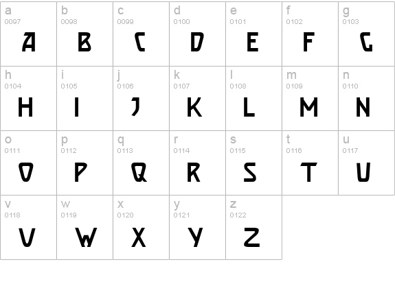 Brassett lowercase a-z preview