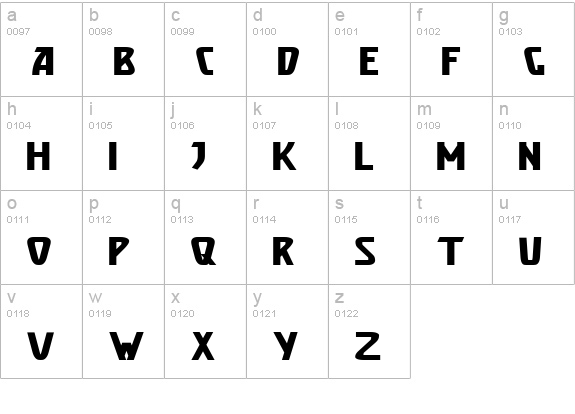 Brassett_Bold lowercase a-z preview
