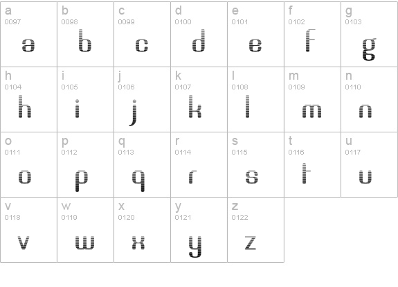 Brassiere Line lowercase a-z preview